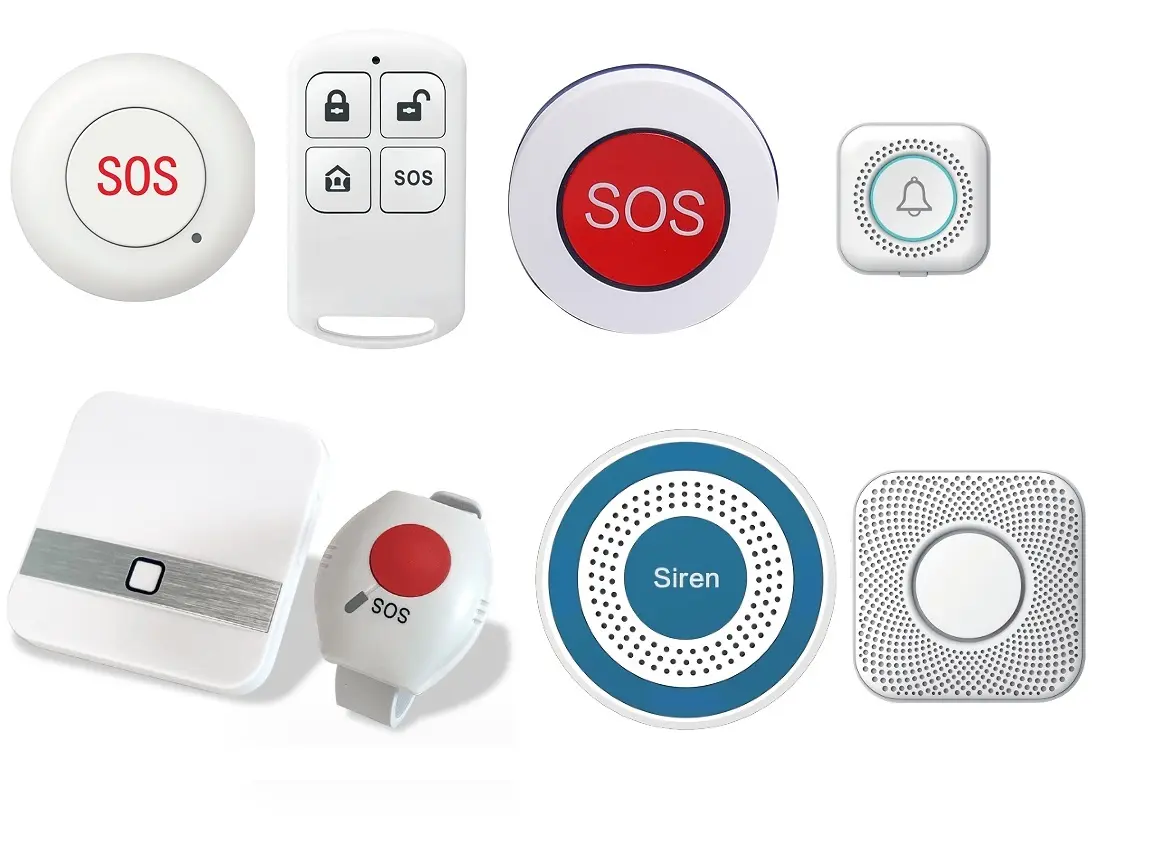 Botão de alarme de emergência sem fio, dispositivo de chamada SOS médica, interruptor adesivo para idosos, código de aprendizagem de frequência 433