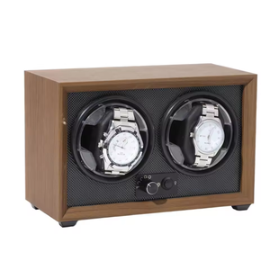 Classic Walnut Wood Double Watch Winder 2 Slots with 5 Rotation Modes Ready to Ship Case for Luxury Watches WCA Certified Case - Product Image 6