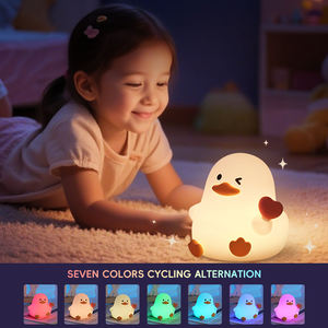 Lampe de décoration d'intérieur mignonne en silicone souple en forme de canard « Je t'aime », portable, rechargeable, LED tactile pour les fêtes d'enfants - Product Image 6
