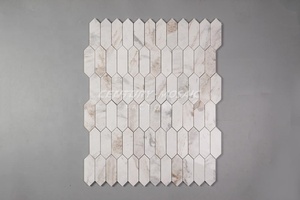 Gạch Khảm Hoa Văn Đá Cẩm Thạch Tự Nhiên Màu Trắng Rực Rỡ Khảm Hoa Văn Lục Giác Dài - Product Image 2