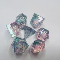 Donjons et Dragons en plastique Rpg Résine Polyédrique Carré Coin D20 Couleur Jeu de Dés Dnd