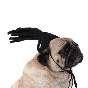 Pelucas de Navidad para Mascotas, Perros y Gatos, Estilo Bobo con Partidura Central Marrón, Accesorios Navideños para Mascotas, Ideales para Halloween y Navidad - Product Image 3