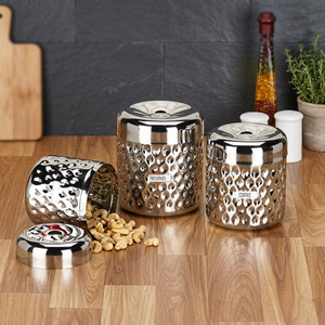 Ensemble de récipients alimentaires en acier inoxydable, boîte de conservation hermétique ronde, design moderne, finition polie, capacité pour une utilisation en cuisine - Product Image 6
