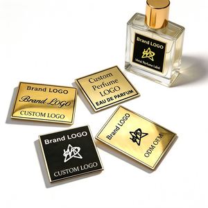 Autocollants métalliques personnalisés avec logo en relief, impression personnalisée, étiquettes en aluminium imprimées pour flacons de parfum - Product Image 1