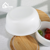 Récipients de conservation alimentaire en verre opale blanc ronds de 740 ml, compatibles lave-vaisselle, avec couvercles hermétiques
