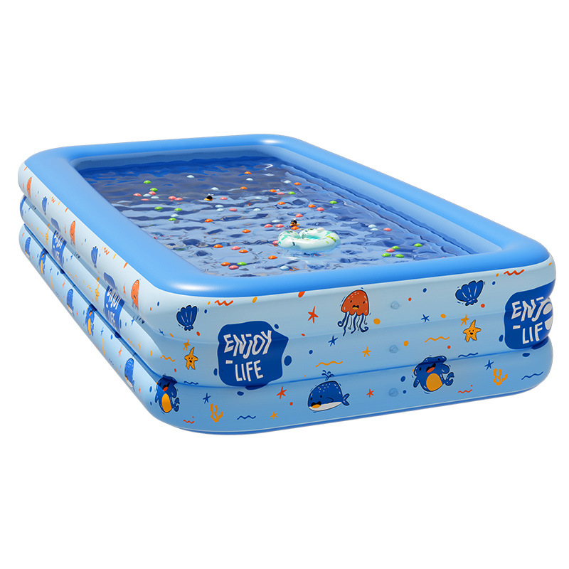 สระน้ำเป่าลมแฟนตาซีสีฟ้า 3 ชั้น ขนาด 13 เมตร