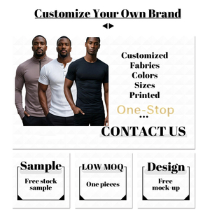 T-shirt de sport pour homme à col montant et manches raglan, imprimé personnalisé en relief, pour la gym et la course, de la gamme Activewear Sportswear de Fitness Clothing Factory - Product Image 2