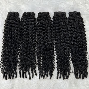 Extensioni di <span class=keywords><strong>Capelli</strong></span> Umani Ricci Birmani Grezzi, Grado 12A 15A, con Cuticole Allineate, Trama a Spirale - Product Image 1