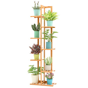 Support à fleurs simple en bambou, à poser au sol, adapté aux balcons, aux couloirs et aux salons ; idéal pour les plantes succulentes d'intérieur. - Product Image 5