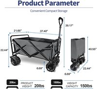 Chariot de service pliable, chariot utilitaire pliable, Portable, pour le jardin, la plage, le Camping, les courses, tendance