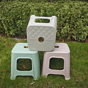 <b>Plastic</b> <b>Stool</b> Small Square Thickened Child Use White Polypropylene Injection Molding - Product Image 2