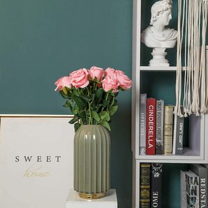 24PCS artificiale rose fiori singolo stelo lungo fiori con boccioli di rosa Decorazione di Cerimonia Nuziale Bouquet Da Sposa fiore decorativo - Product Image 4