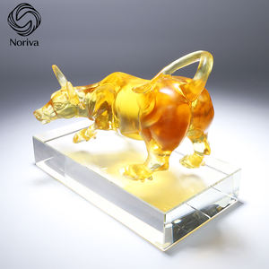 שיפוע צבע אמנותי שיפוע קריסטל שור פסל עבודת יד שור figbine הדפסה אמנות מודרנית דף בית מתנה קולקנת noriva noriva - Product Image 4