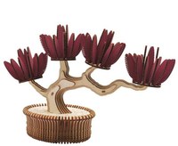 Puzzle 3D en bois de plante en pot, jouet éducatif pour enfants, modèle 3D, artisanat DIY