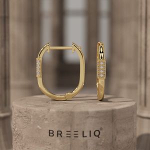 BREELIQ 14K Yellow Gold Round Charm Earrings 0.22 CT VVS2 G Color Round Cut Diamond Drop Earrings Anniversary - Product Image 2