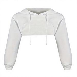 Sudadera con Capucha Corta Informal para Mujer, Estilo Hip Hop, con Diseño Personalizado, Sudadera Corta de Algodón para Mujer, Top Informal de Otoño - Product Image 1