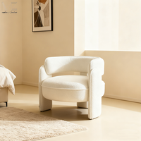 Canapé individuel unique et occasionnel, rembourré en bouclette, luxe moderne, fauteuil d'appoint en velours sherpa pour salon, hôtel
