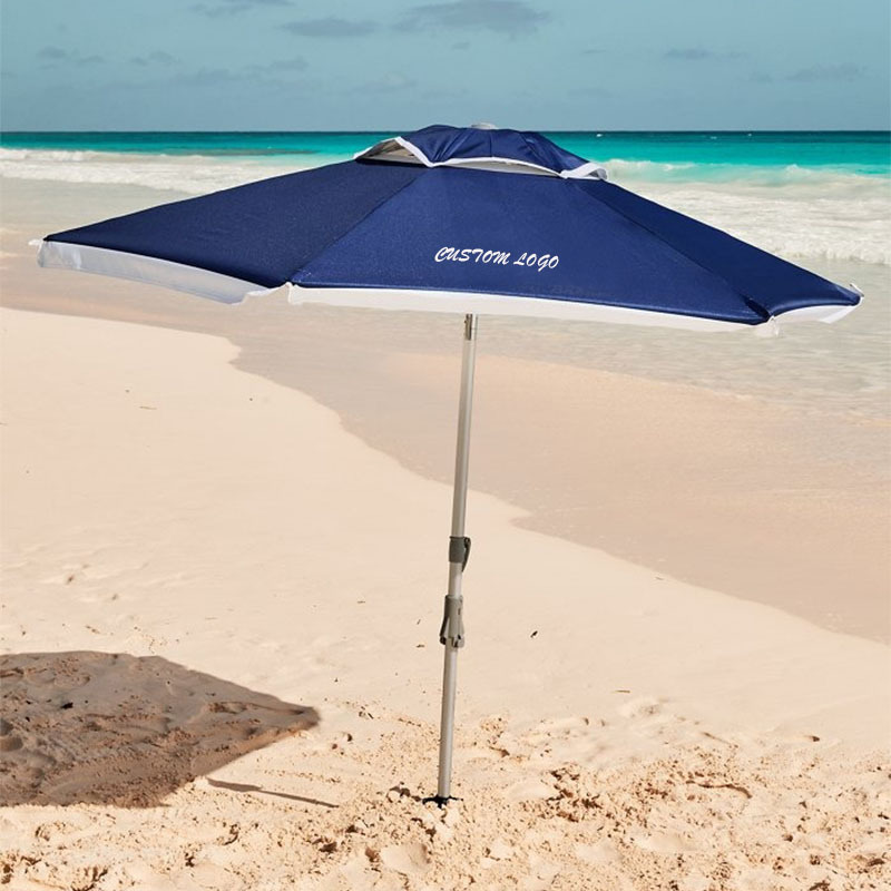 Custom Blue Portable Sun Beach Umbrellas