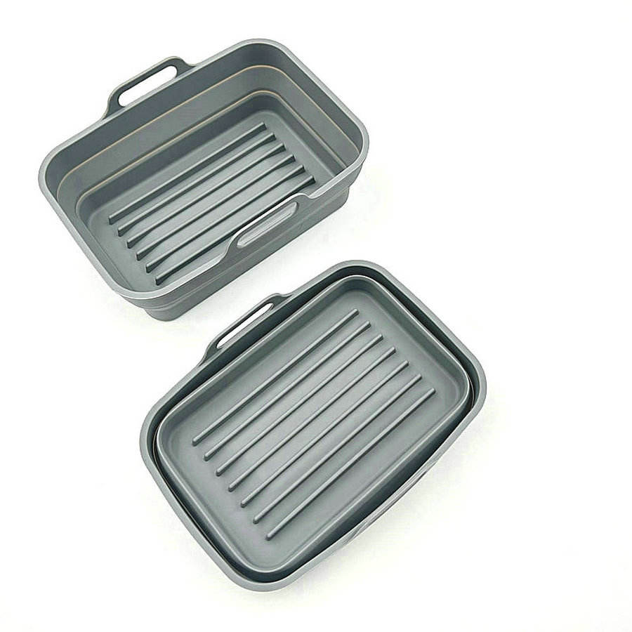 Gray 2pcs Small Collapsible Baskets