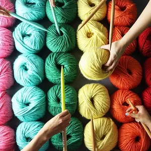 Buy Wool Yarn Chunky 66s 100% Merino Wool Iceland Yarn Handkniting Ball Melange Yarn