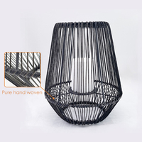 2024 nouveau Portable étanche nordique Articles maison extérieur décor solaire bougie jardin fer rotin lanternes