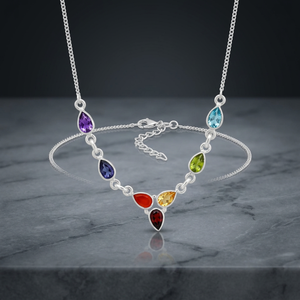 925 <b>Solid</b> Sterling <b>Silver</b> Peridot Multi Gemstone Necklace Engagement Wedding Party Handmade Certified - Product Image 3
