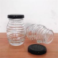 Kosong bening 250ml 500ml 1000ml stoples madu kaca sarang lebah bentuk penyimpanan makanan kaca Jam madu Jar dengan tutup sekrup aluminium