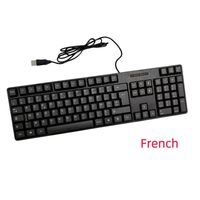 Vente directe d'usine, OEM, personnalisation du logo multilingue, clavier TJ-818, clavier filaire USB, clavier simple