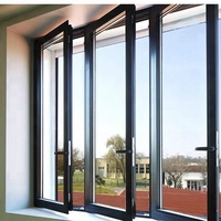 Diseño moderno particularmente popular Ventanas abatibles de estilo abierto abatible de adentro hacia afuera Económico con vidrio templado de hardware ancho