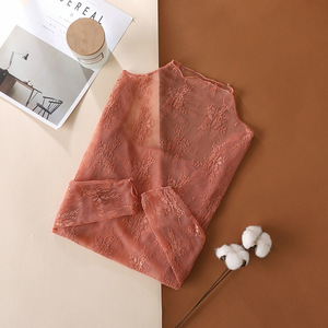 Camicette da donna con ricamo floreale in pizzo estivo camicette da donna camicette a rete Sexy <span class=keywords><strong>trasparente</strong></span> elegante <span class=keywords><strong>camicia</strong></span> <span class=keywords><strong>nera</strong></span> <span class=keywords><strong>trasparente</strong></span> - Product Image 6