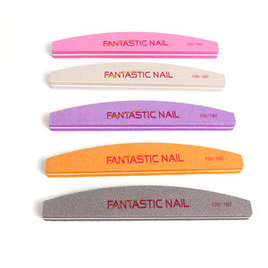 Custom Logo Korean Orange Sponge <strong>NailFile</strong> Washable 100/180 Grit Half Moon Nail File - Product Image 6