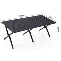 Table pliante portable en alliage de carbone, style rouleau, légère et stable, pour camping, pique-nique et repas en extérieur