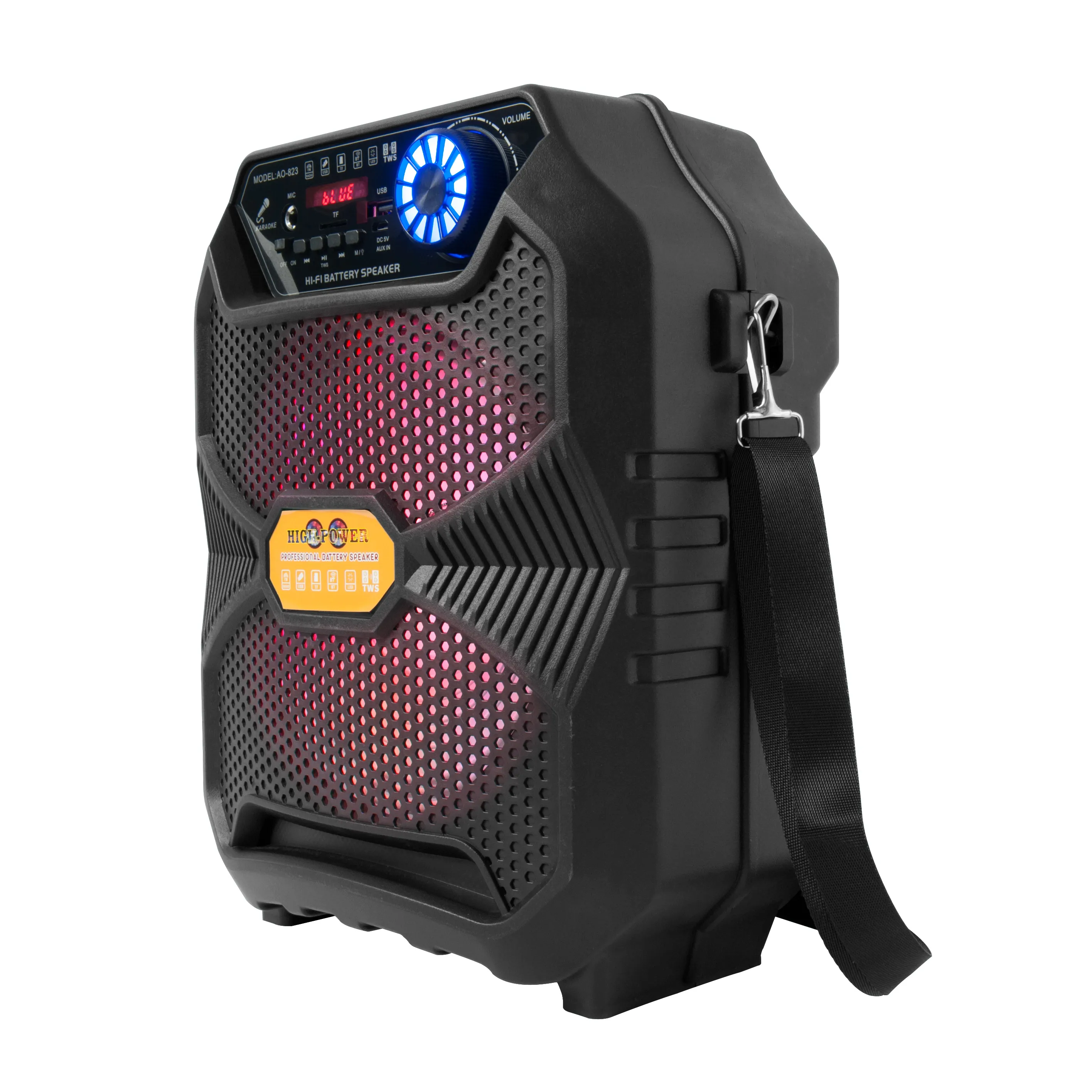 Private mould Portable BT Loudspeaker with LED Lights USB Recording FM Radio Remote Control