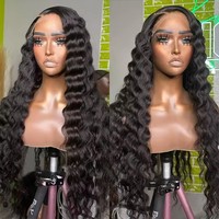 Perruque Lace Front HD Transparente 13x4 Densité 250% Cheveux Humains Remy Vietnamiens Sans Colle Ondulation Profonde Lâche pour Femmes Noires – Vente en Gros