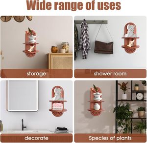 Affichage de petites plantes ou d'articles décoratifs Décoration murale Rangement mural Étagères du milieu du siècle Étagères murales flottantes en bois - Product Image 5