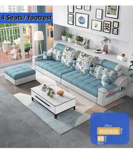 Juego de Sofá de Tela de Tamaño Completo Estilo Nórdico Seccional Moderno y Sencillo para Familia Pequeña y Vivienda de Alquiler Combinación Multiestilo para Sala de Estar - Product Image 4