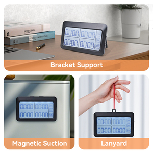 Cucina personalizzata a 4 canali a doppio laboratorio uso orologio da tavolo da studio orologio elettronico digitale Pomodoro conto alla rovescia <span class=keywords><strong>Lcd</strong></span> grande <span class=keywords><strong>Display</strong></span> <span class=keywords><strong>Timer</strong></span> - Product Image 3