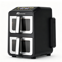 Friteuse à air moderne OEM 10L à double panier, en acier inoxydable, contrôle numérique, 2400W, carrée, pour la cuisson domestique