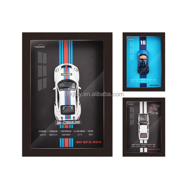 1/32 Pullback Car Model 3d Stereo Wall Painting Box Ornaments Diecast Collection Gift Home Decoration Simulation Photo Frame