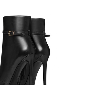 Stivali da <span class=keywords><strong>Donna</strong></span> 2025 in Pelle PU Nera con Cinturino con Fibbia e Tacco a Spillo a Punta Stivali Invernali da <span class=keywords><strong>Donna</strong></span> Stivaletti da <span class=keywords><strong>Donna</strong></span> - Product Image 5