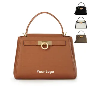 2024 tas tangan wanita Logo kustom pabrikan Guangzhou trendi grosir tas tangan Pu pegangan atas baru tas Tote mewah wanita