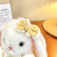 En gros, Peluche Lapin Assis Moelleux Multi-styles avec Jupe en Dentelle et Nœud, Décoration de Chambre, Cadeau d'Anniversaire pour Filles
