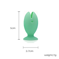 Porte-brosses à dents en forme de poisson avec base à succion Porte-brosses de maquillage en silicone pour évier de salle de bain et comptoir OEM et ODM