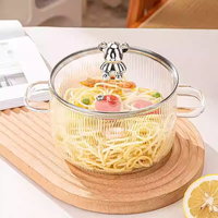 Marmite à soupe en verre borosilicate ambré de haute qualité, personnalisable, écologique, durable, design moderne, compatible lave-vaisselle – Vente flash