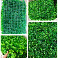Mur de plantes artificielles Panneau vertical de plantes vertes pour jardin Mur de gazon artificiel avec fleurs