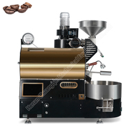 Machine à torréfier les grains de café, torréfacteur de café avec fenêtres en verre, machine à torréfier le café industrielle en acier inoxydable