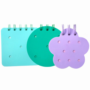 Bloc-notes à spirale avec couverture en PP, mini carnet portable en forme de dessin animé, carnet de notes coloré vert bleu violet, journal - Product Image 1