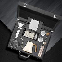 Ensemble de cafetière à filtre manuelle de luxe Nibu, kit de café pour le camping, coffret cadeau, valise en verre, écologique, service à thé en plein air