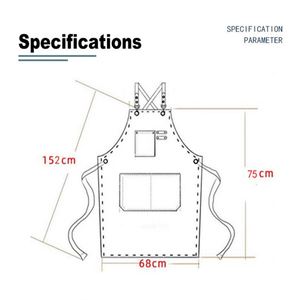 Cross-border Wholesale <b>Apron</b> Custom logo <b>Kitchen</b> <b>Apron</b> Waterproof and Oil-proof Thickened Cotton <b>Apron</b> with Custom logo - Product Image 4