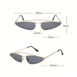 Lunettes de soleil rétro punk pour hommes, logo personnalisé, 2025, lunettes de soleil triangulaires en métal UV400 pour femmes - Product Image 4